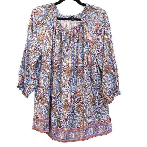 Talbots Tops - 🌼 Talbots Paisley Tie Front Blouse